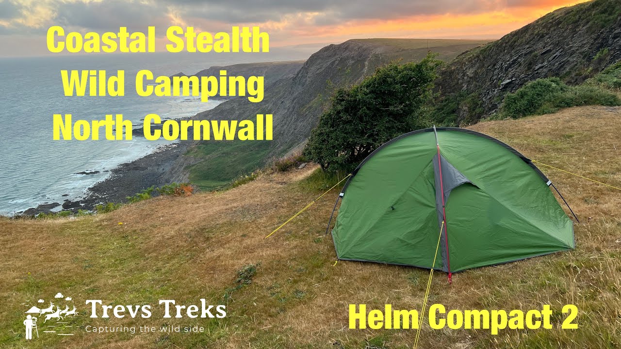 First coastal stealth wild camping North Cornwall Helm compact 2 tent