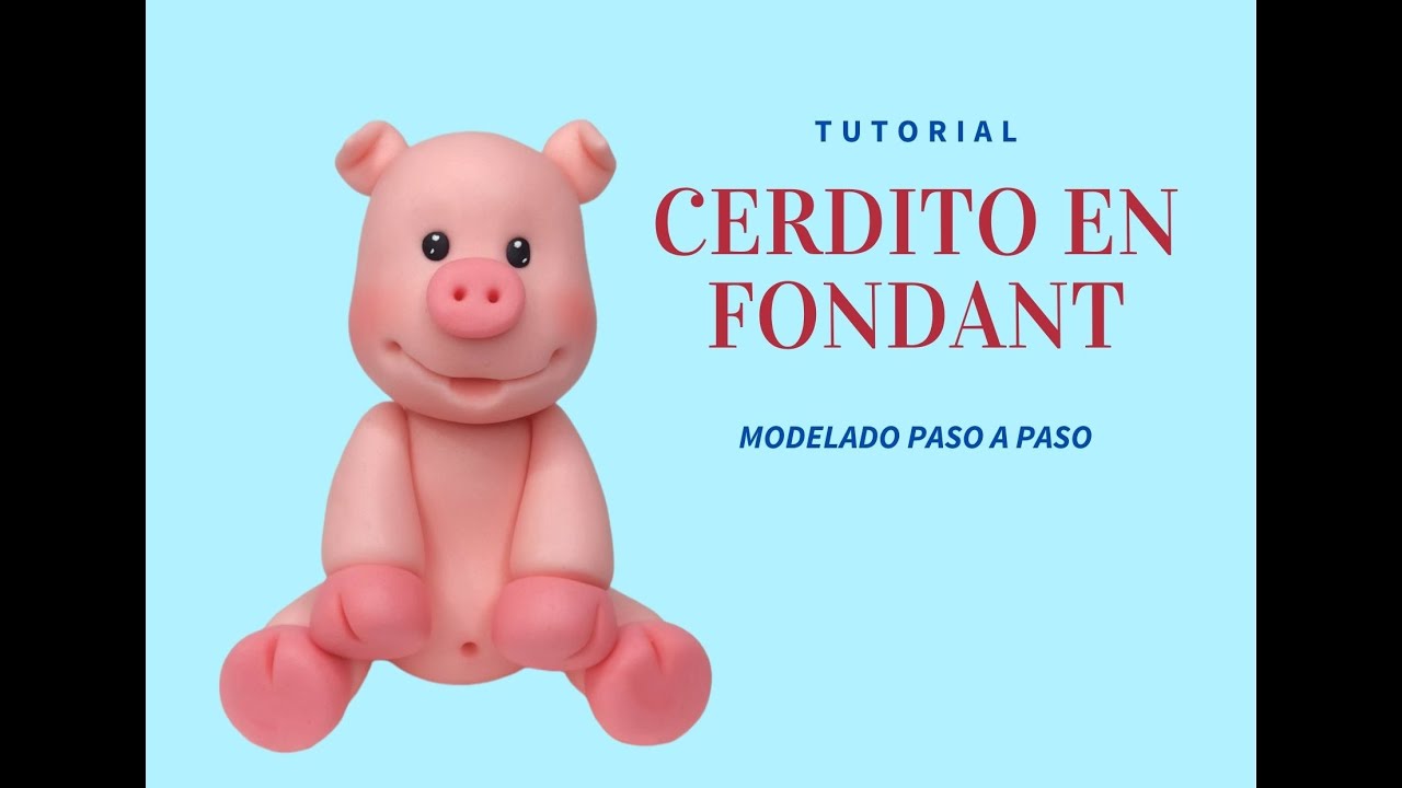 Cómo Hacer un Cerdito en Fondant/Puerquito o Chanchito en fondant/ Fondant Pig/Animals Cake Topper