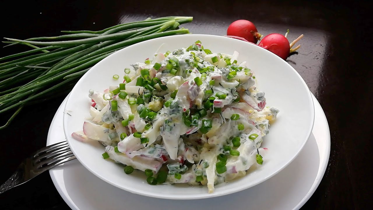 КЛАССИЧЕСКИЙ САЛАТ ИЗ РЕДИСКИ С ЯЙЦОМ