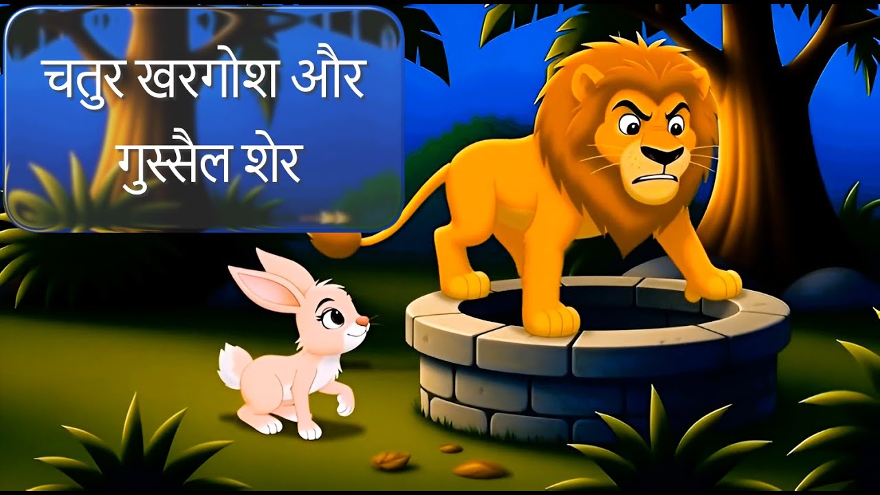 चतुर खरगोश 🐰और शेर🐯 |  Khargosh Aur Sher Ki Kahani | Clever Rabbit vs Angry Lion Hindi Moral Story
