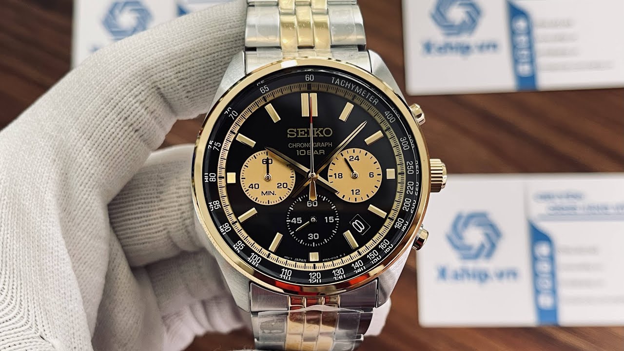 Xship.vn: Seiko Chronograph Quartz Black Dial Men Watch SSB430P1
