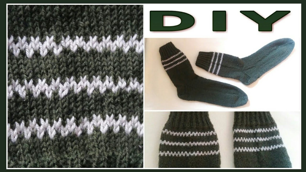 Farbliches Zick-Zack - Streifen - Muster stricken &bull; DIY  * Julebuergerfee