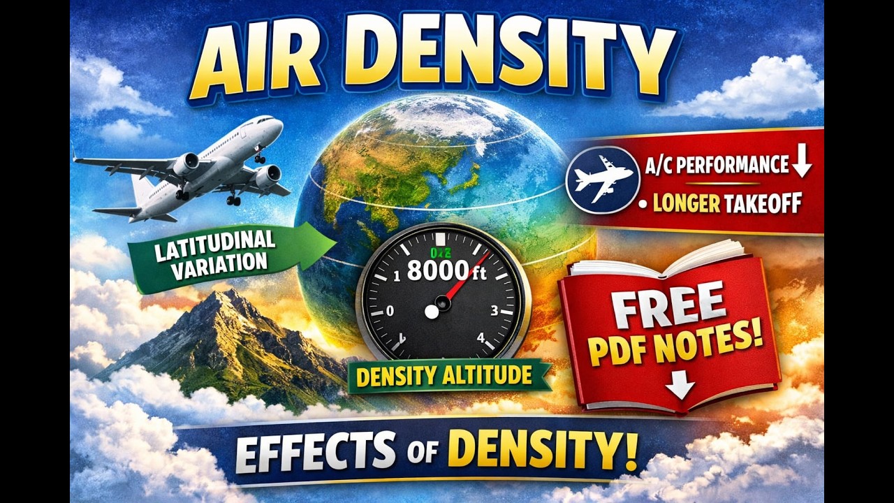 Air Density (Complete Concept) | Density Altitude, Aircraft Performance & Latitudinal Variation |