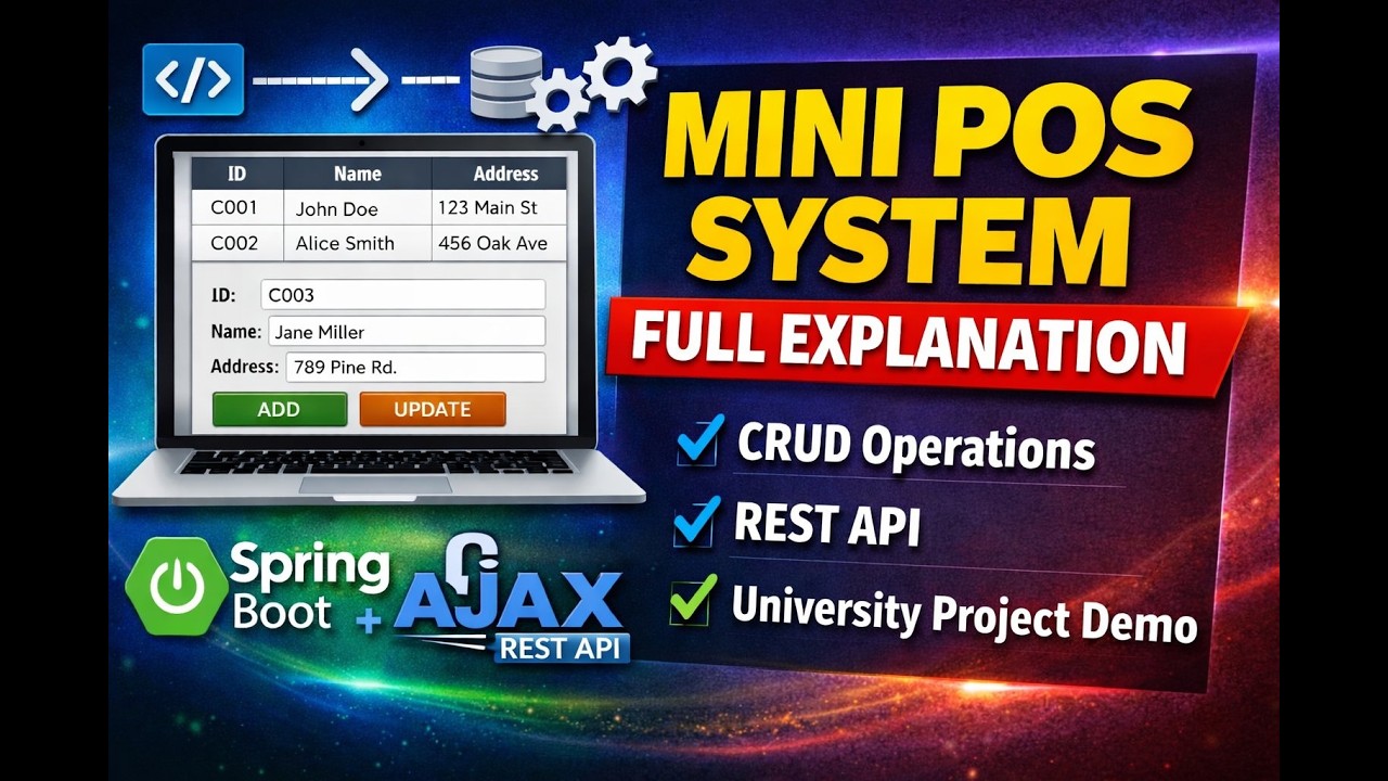 Mini POS System Using Spring Boot & AJAX | Full Stack Project Explanation |GDSE73