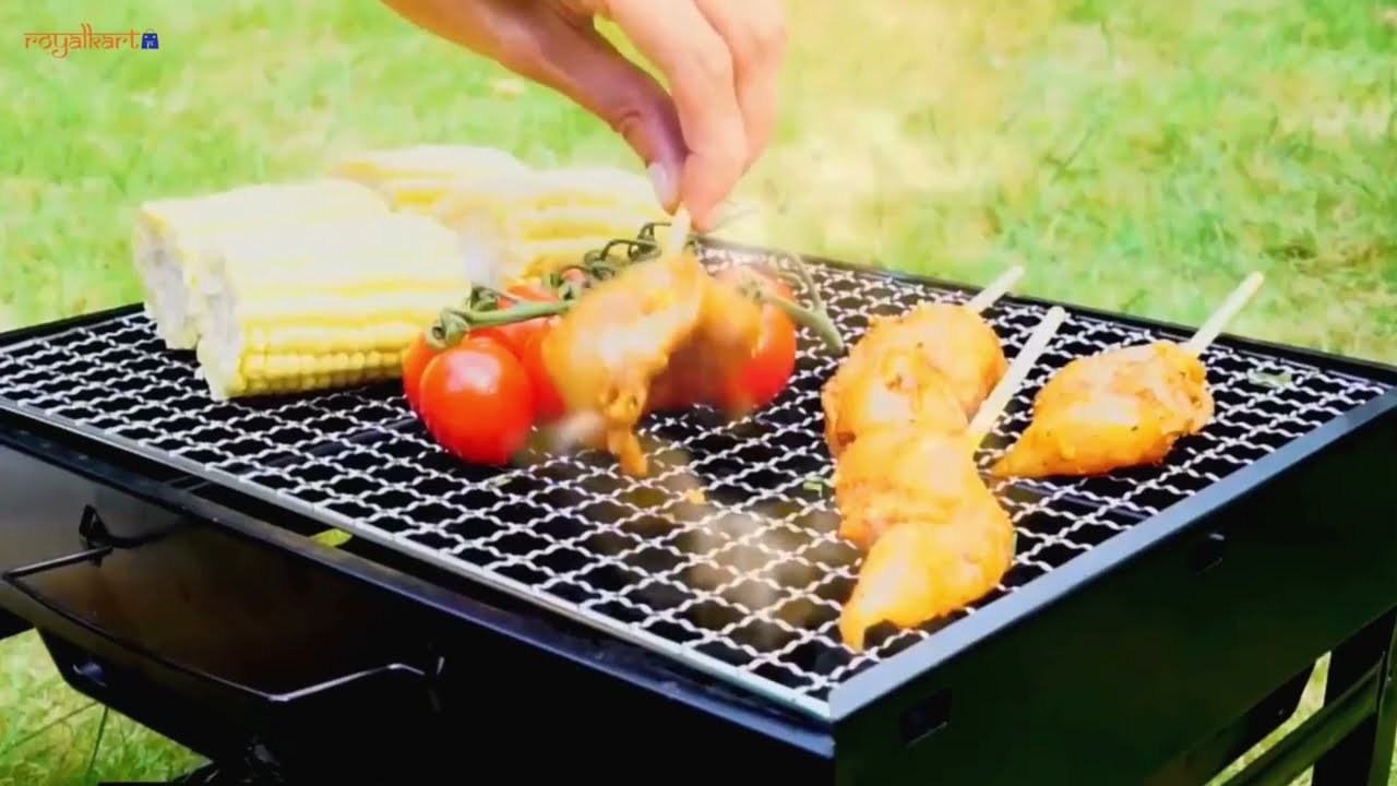 Portable BBQ Delight! Foldable Charcoal Barbecue Grill Set for Outdoor Cooking 🍖🔥