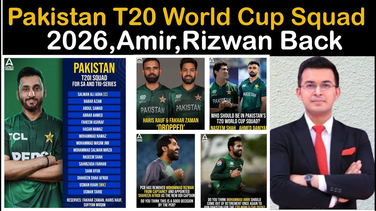 Pakistan  17 Members Squad / For T20 World Cup 2026 / T20 World Cup 2026 Pakistan schedule.