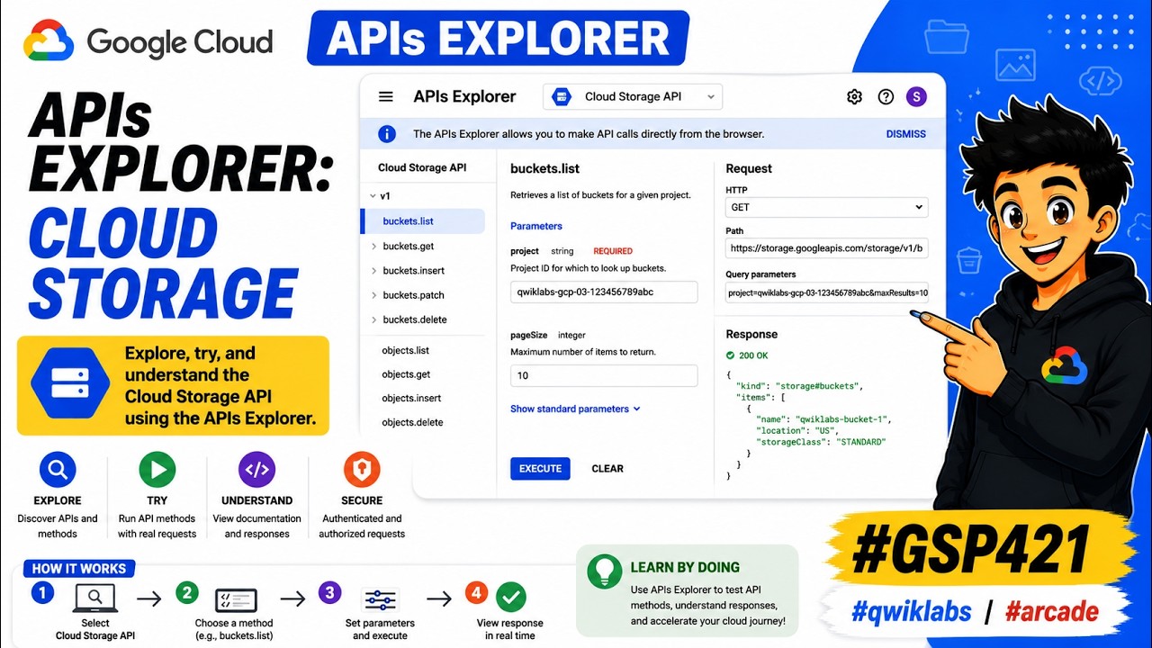 APIs Explorer: Cloud Storage  #GSP421 #qwiklabs #arcade