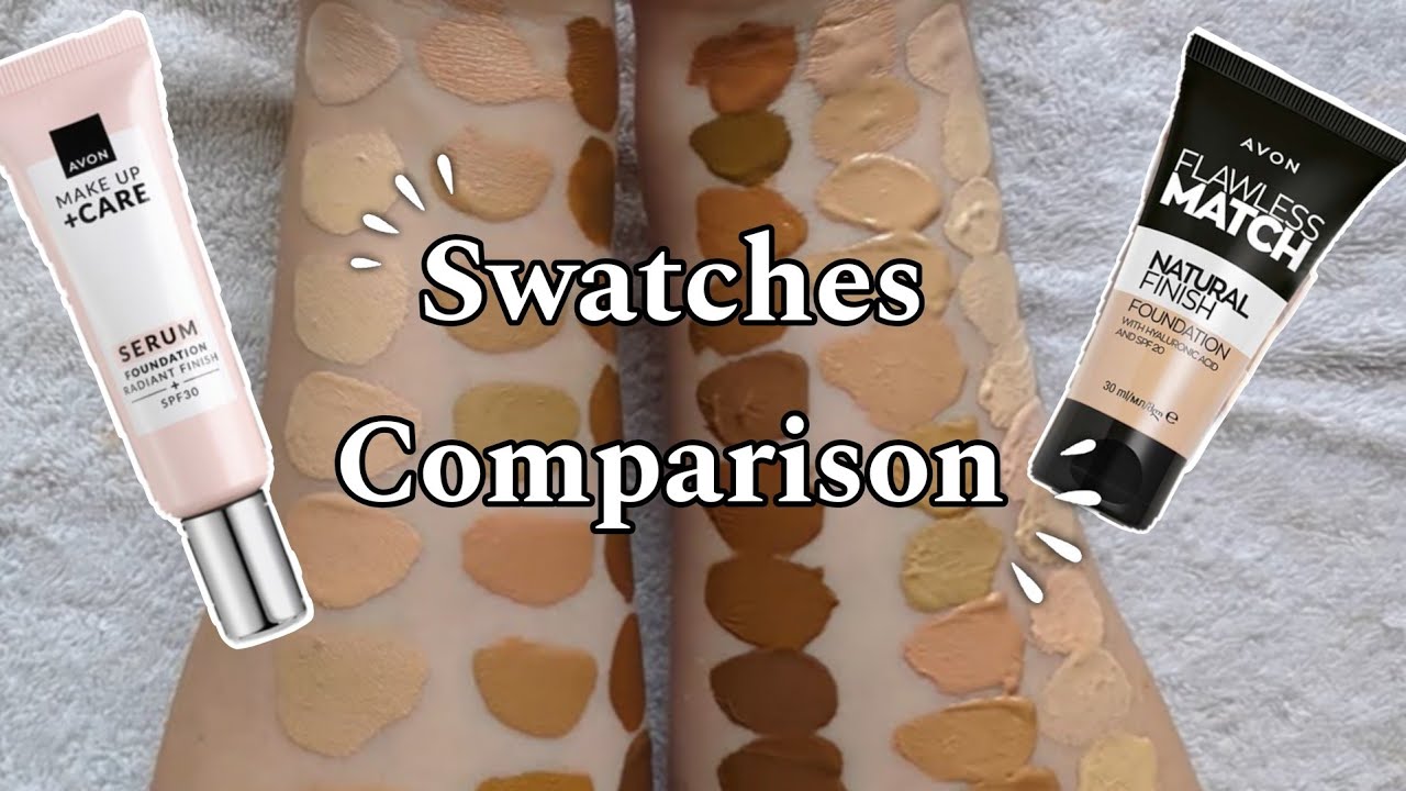 ALL SHADES SWATCHED! Serum Foundation and Flawless Match Foundation from Avon UK