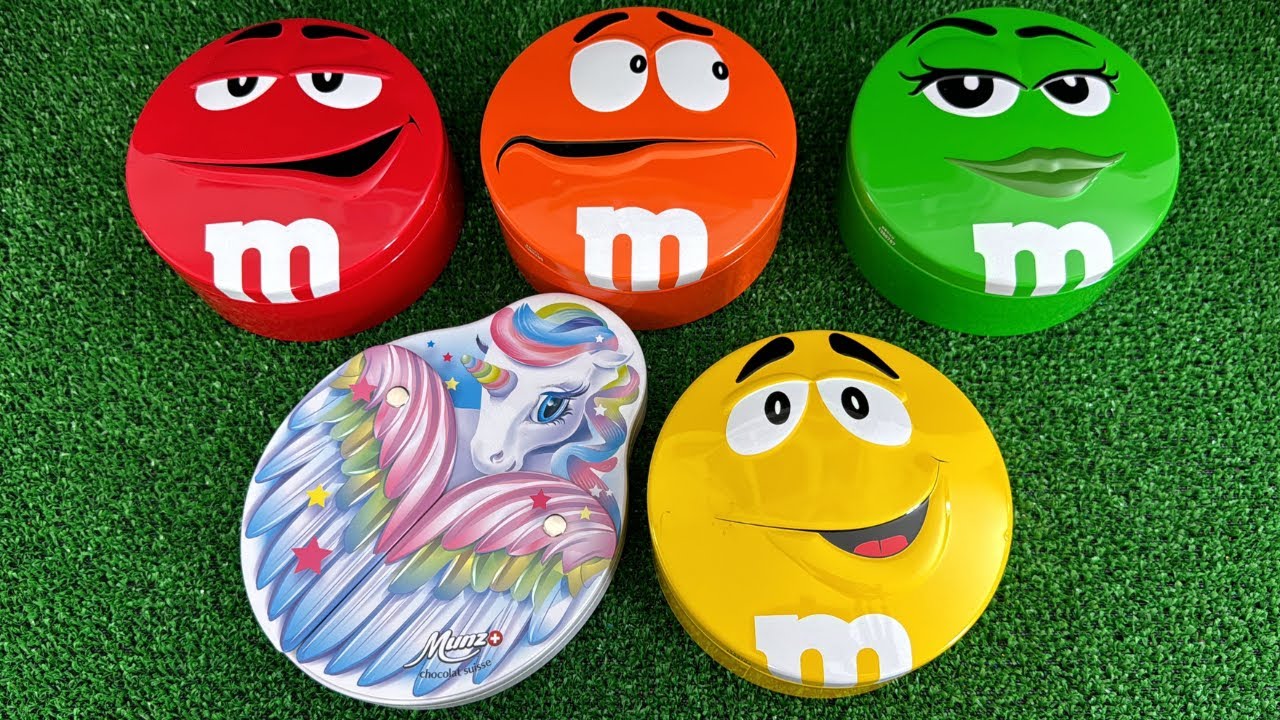 Satisfying Video ASMR l Relaxing Unpacking Vibrant Beads & Yummy M&M'S Candy From Surprise Tins ASMR