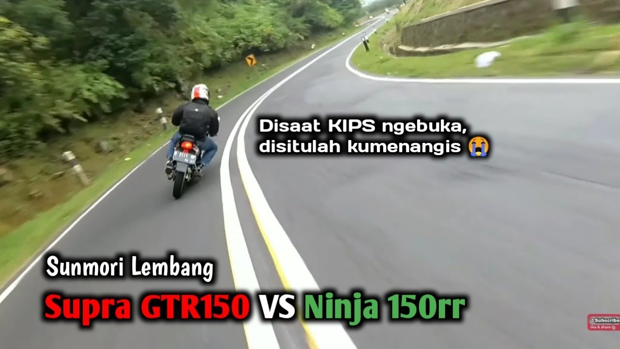 Sunmori Lembang Downhill | Honda Supra GTR 150 vs Kawasaki Ninja 150rr | High speed cornering