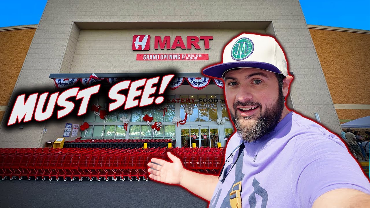 Открытие магазина H Mart в Орландо! Экскурсия по магазину, фуд-корт и толпы!