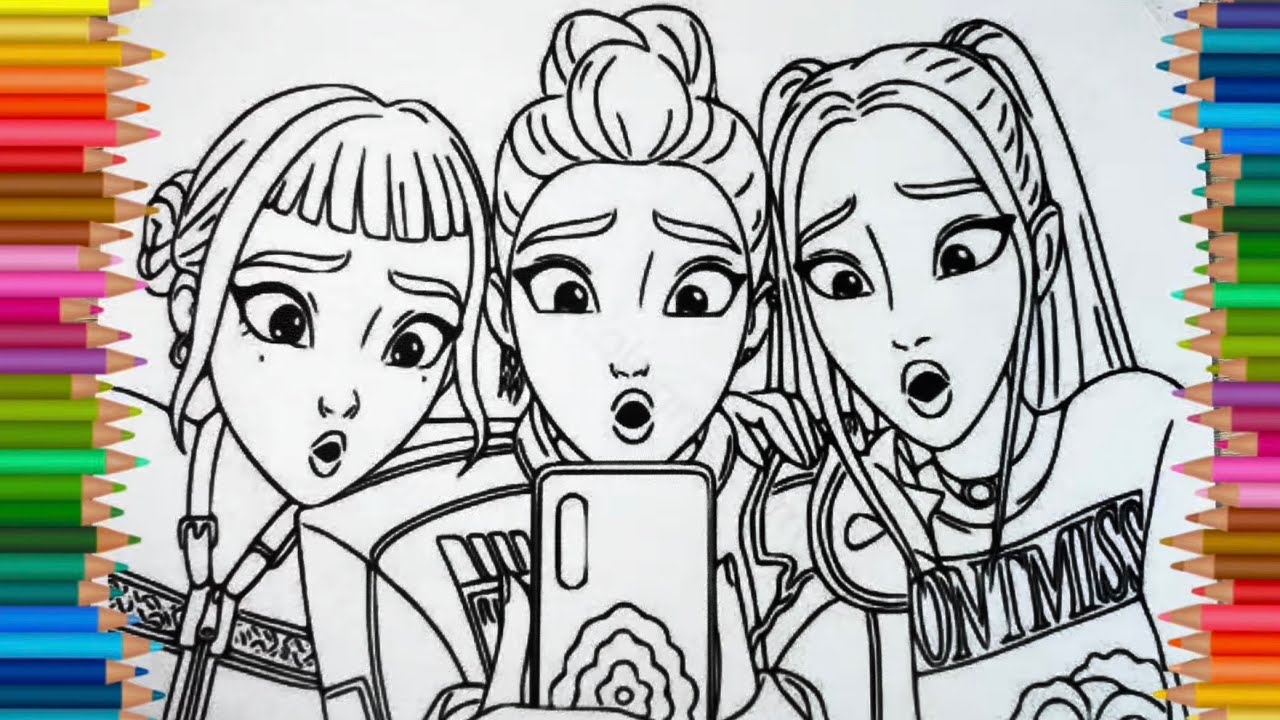 New KPop Demon Hunters Coloring Pages / How to Color Rumi ,Zoey and  Mira / NCS MUSIC