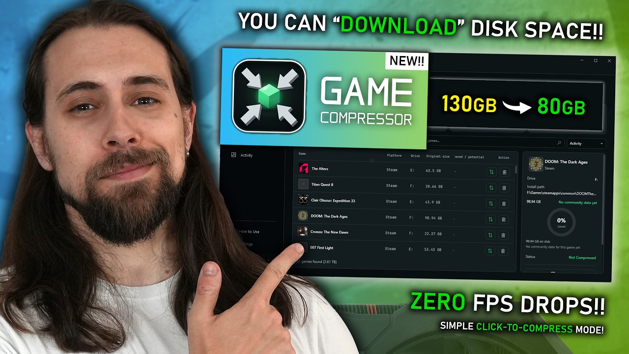 I just TESTED the Lossless Scaling of Disk Space!! Game Compressor NEW Update!!