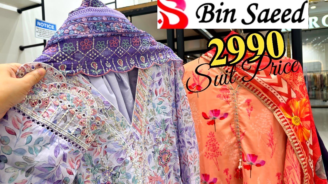 Bin Saeed 3pcs Suit 2990🔥Bin Saeed Summer lawn 2026🔥BinSaeed Sale Price