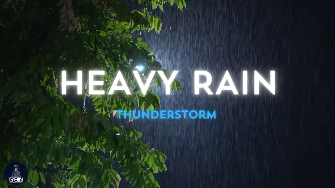 Heavy Rain & Thunderstorm Sounds – Intense Focus & Inner Calm with Black Screen