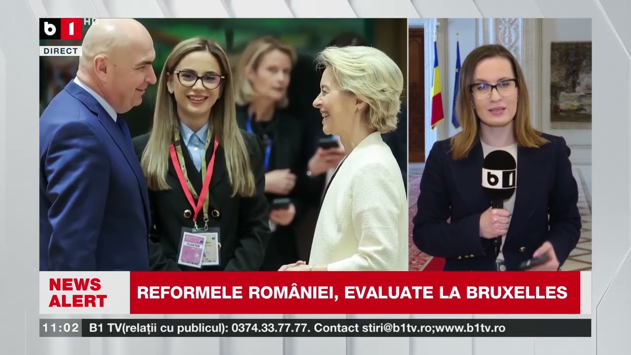BOLOJAN, LA BRUXELLES ASTĂZI, DISCUȚII CU URSULA VON DER LEYEN DESPRE PNRR_Știri B1TV_26 febr.