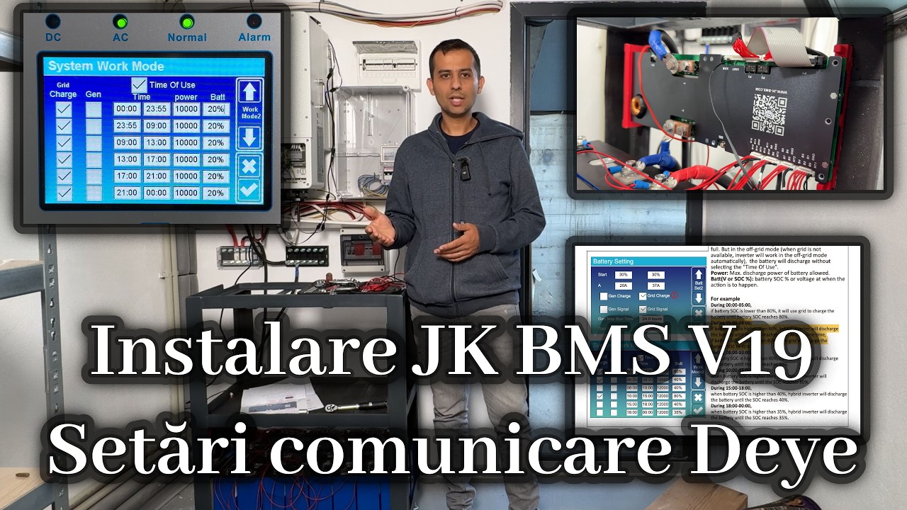 Instalare si configurare JK BMS V19 in paralel cu comunicatie pe invertor Deye 2025