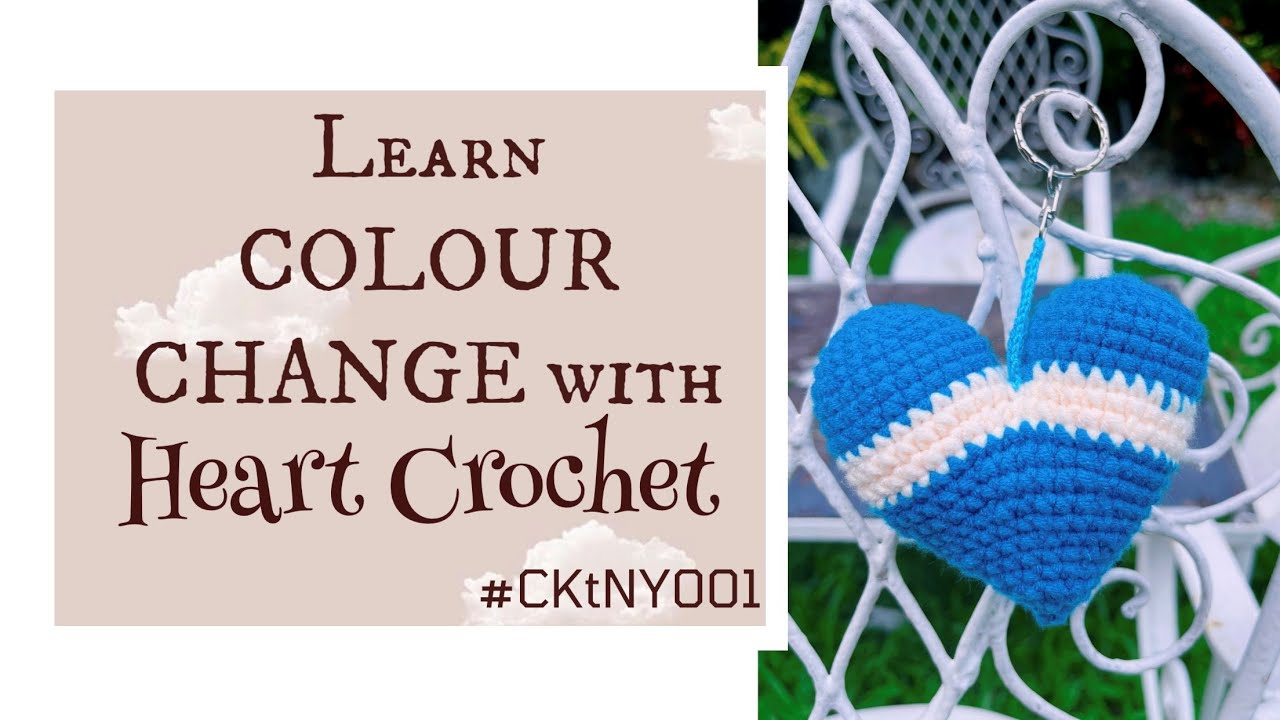 CKtNY001 | Crochet Heart Keychain | Color Change Amigurumi | Beginner Friendly | Quick and Easy