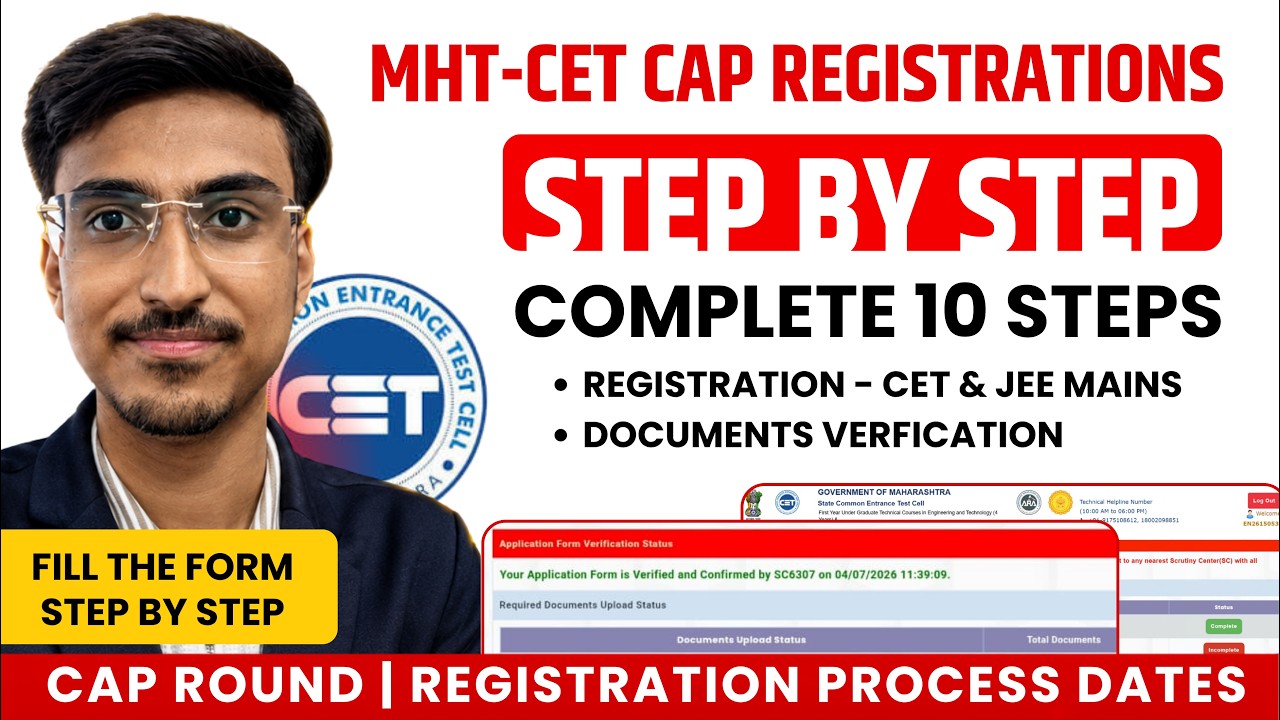 MHTCET 2026 | LIVE STEP BY STEP FORM FILLING | CET & JEE MAINS SCORE | CAP ROUND 2026
