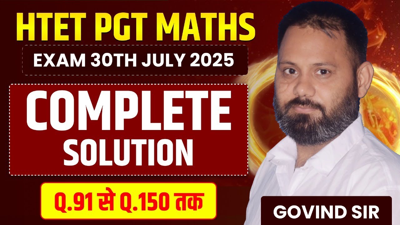 HTET PGT MATHS 2024 COMPLETE SOLUTION WITH CONCEPT + TRICKS BY GOVIND SIR