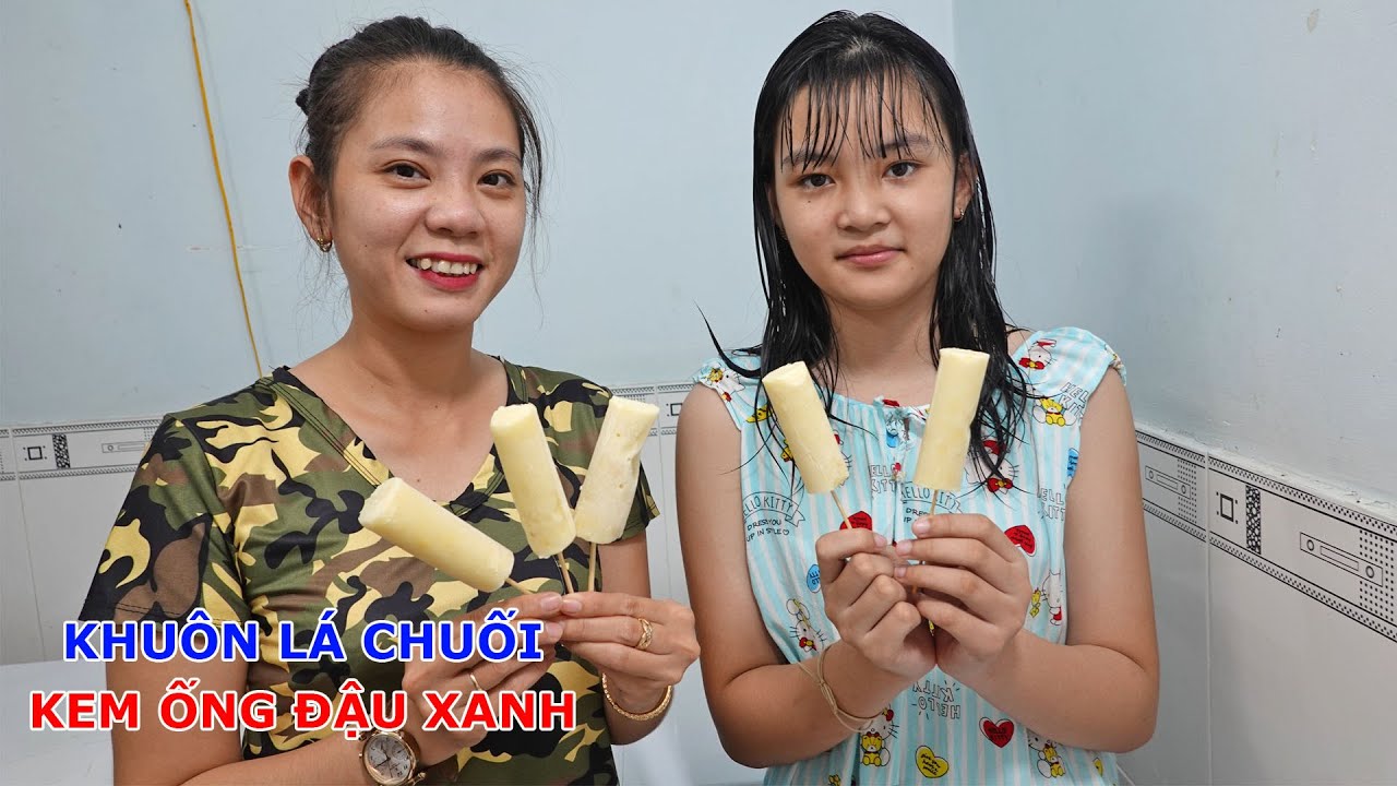 Không cần khuôn vẫn làm được kem ống đậu xanh ngon đẹp mắt giải khát mùa nóng