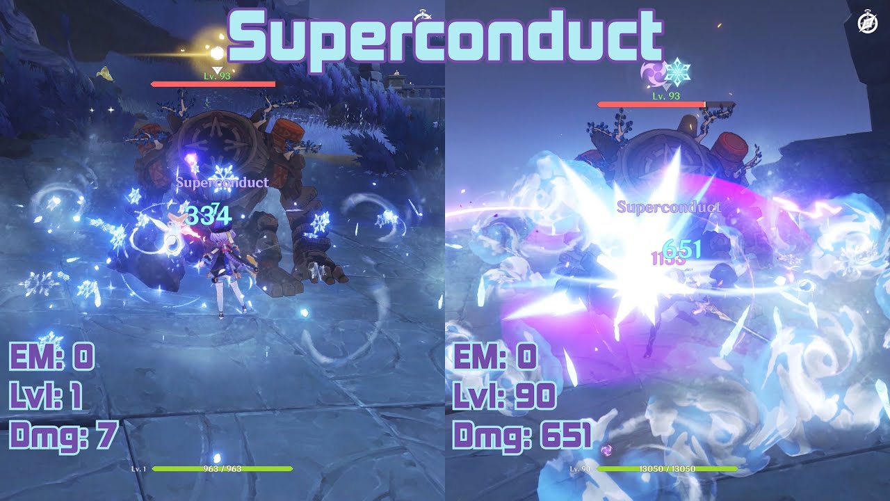 Superconduct Reaction Test | Damage & Utility Experiments | Genshin Impact