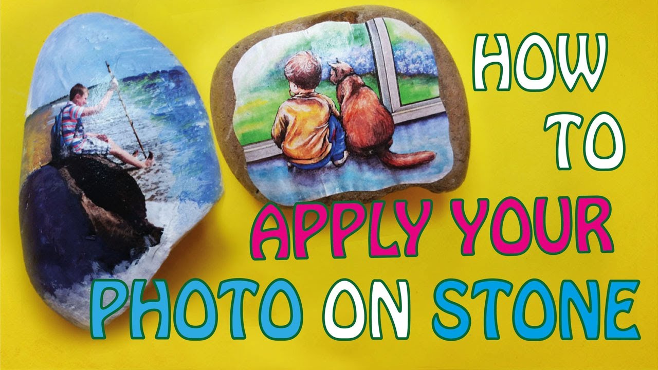 How to Add Your Photo on Stone. Easy DIY Gift Idea. Apply Your Picture to a Stone.