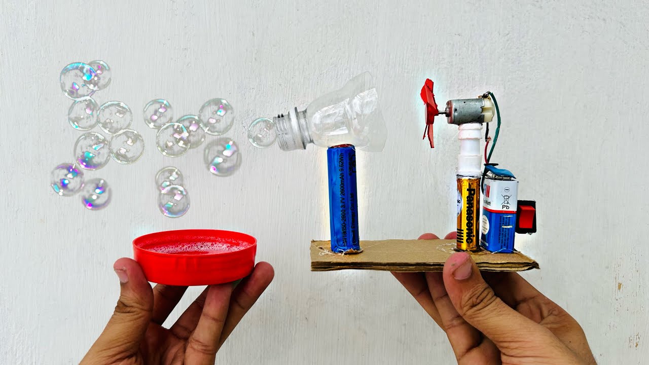 How To Make a Bubble Machine usingDC Motor at home | Science Projects 2023