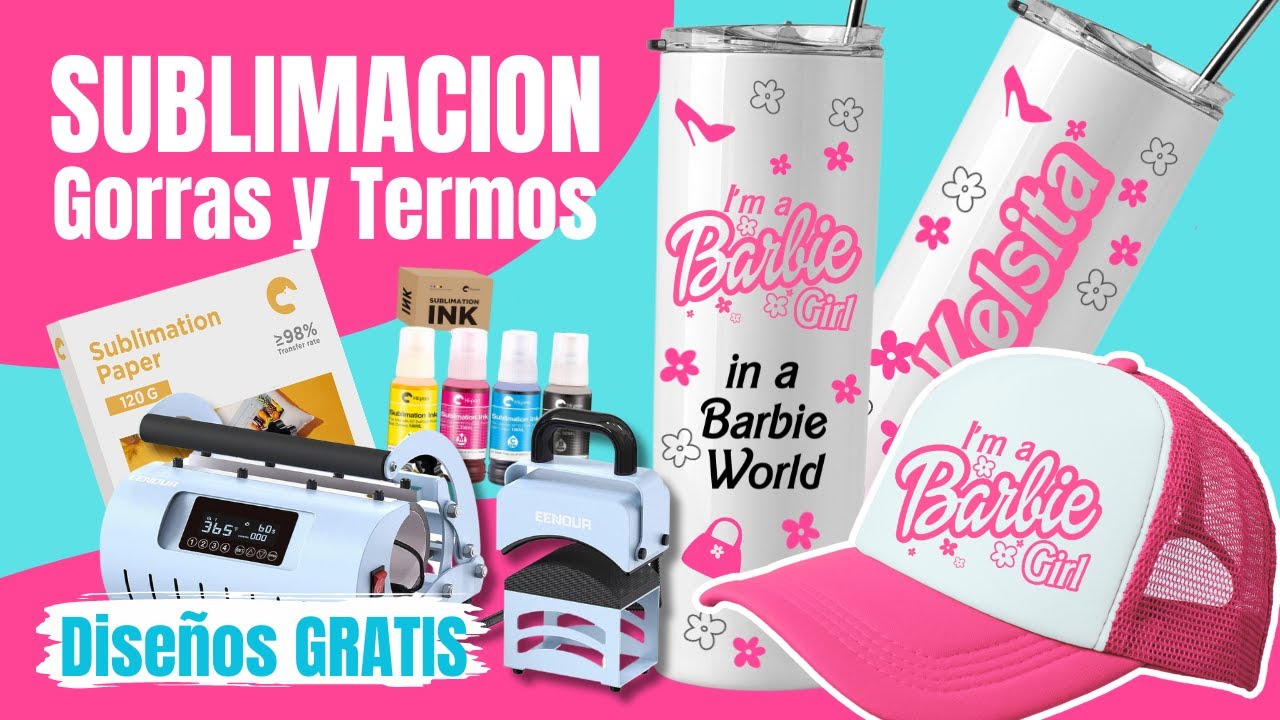 Sublimación en Gorras y Termos | Como Sublimar Gorras y Tumblers con Prensa Térmica 2 en 1