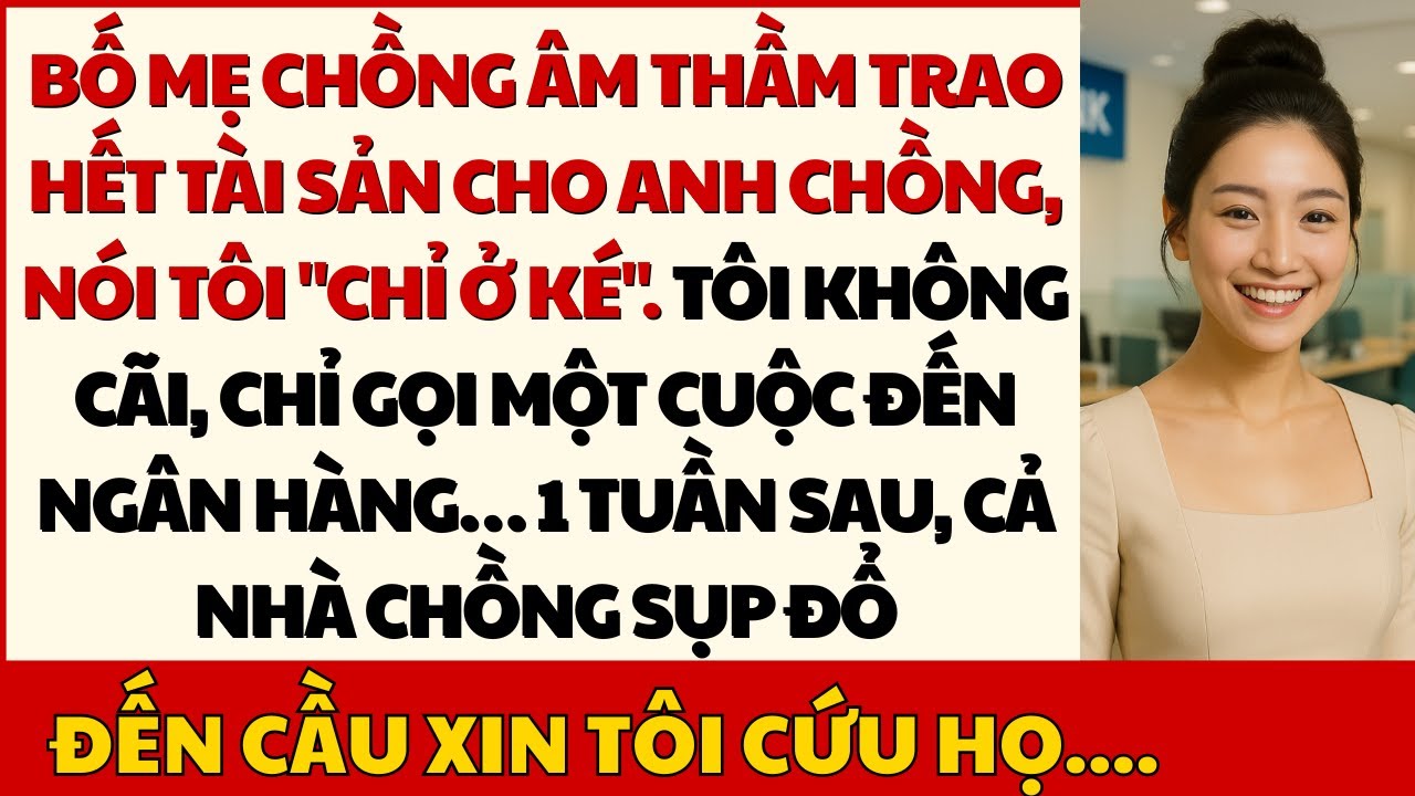 Mẹ Chồng Giấu Tôi Chia Hết Tài Sản Cho Anh Chồng, Tôi Gặp Riêng Giám Đốc Ngân Hàng Khiến Bà Tái Mặt