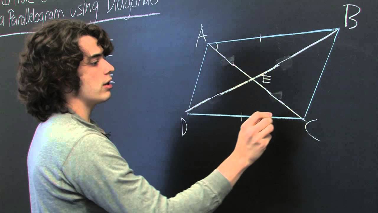 How to Prove That a Quadrilateral Is a Parallelogram With Diagonals : Parallelograms & Math