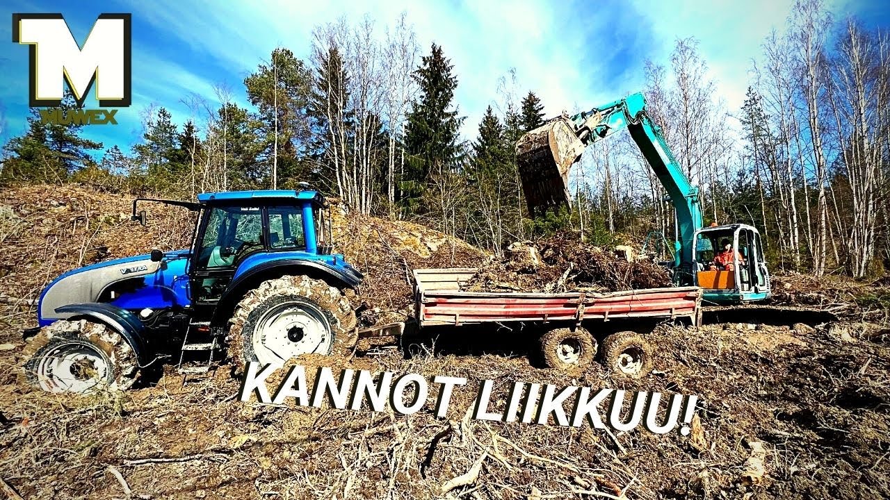 Kantojen ajoa ja kaivamista - Kobelco 135 SRLC - Kantoja ylös
