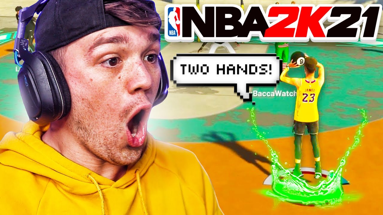 THE FIRST TWO HANDED JUMPSHOT on NBA 2K21... UGLY but GREEN!