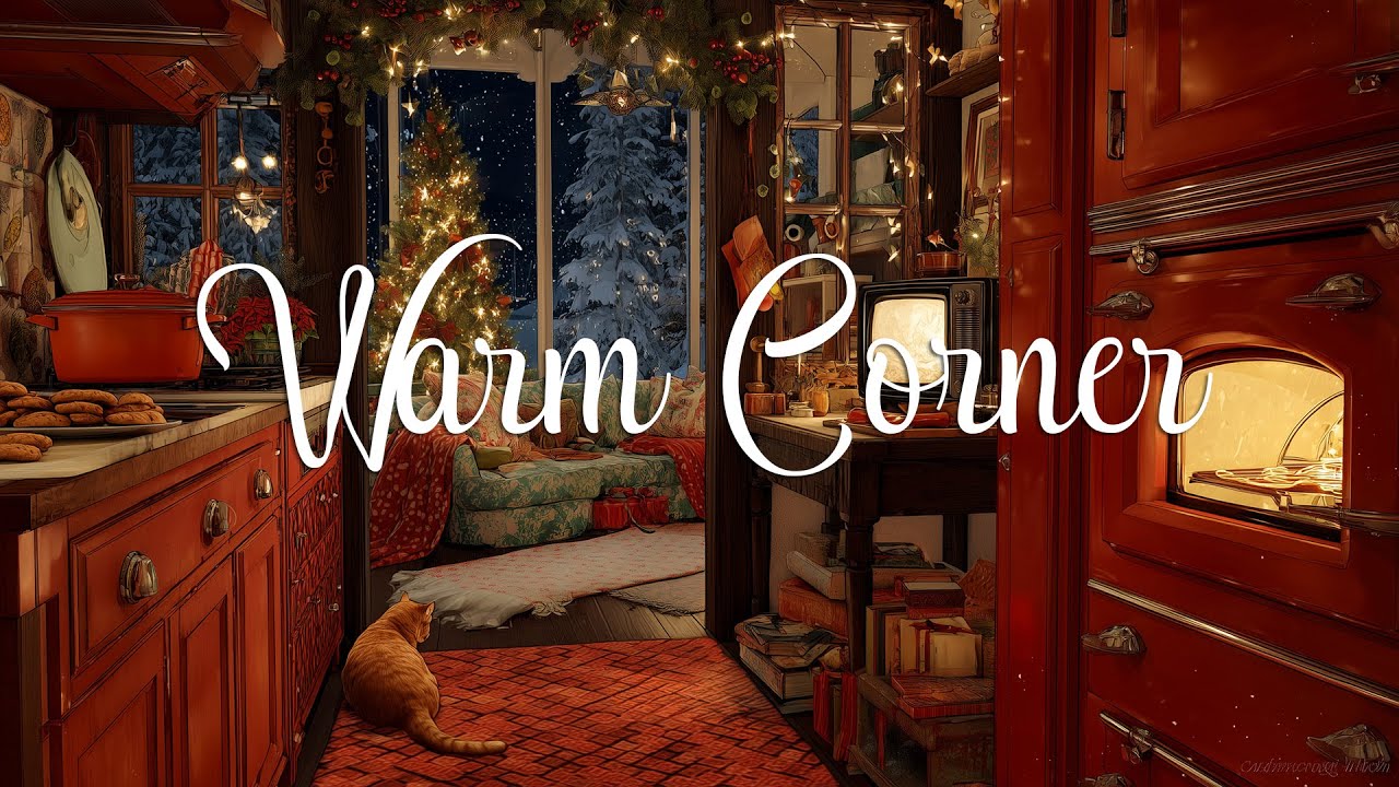 A cozy warm snowy winter night 🍂 Oldies playing in another room for Focus, Rest & Unwind