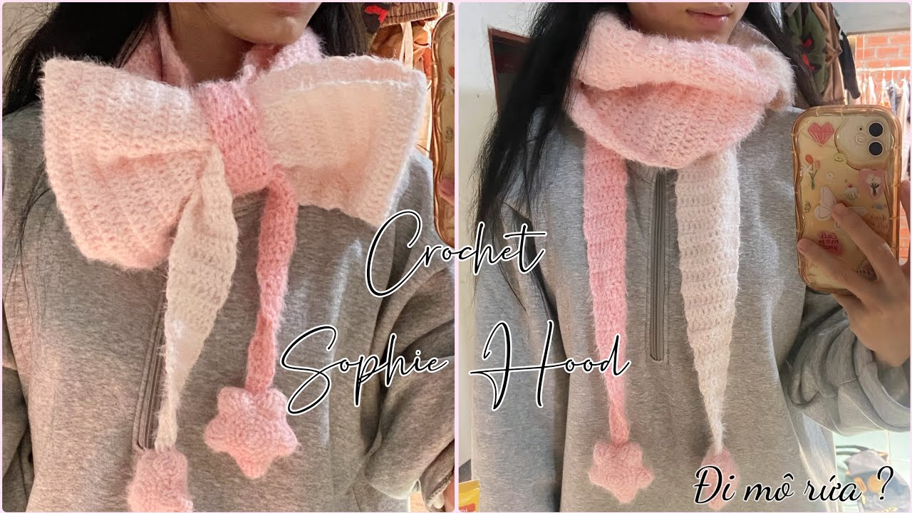 Crochet Sophie Hood ~ Hướng dẫn móc khăn Sophie siêu xinh và ấm áp