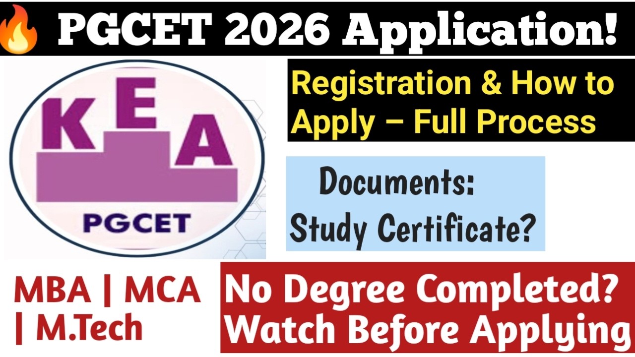 🔥PGCET 2026 New Update | How to Apply?  Registration, Fees & Documents | MBA, MCA, M.Tech | Kannada