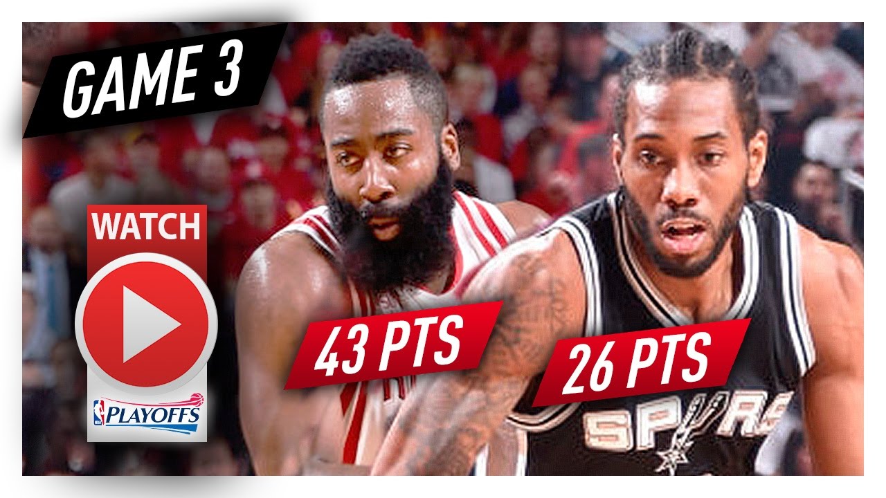 James Harden vs Kawhi Leonard Game 3 MVP Duel Highlights (2017 Playoffs WCSF) Spurs vs Rockets