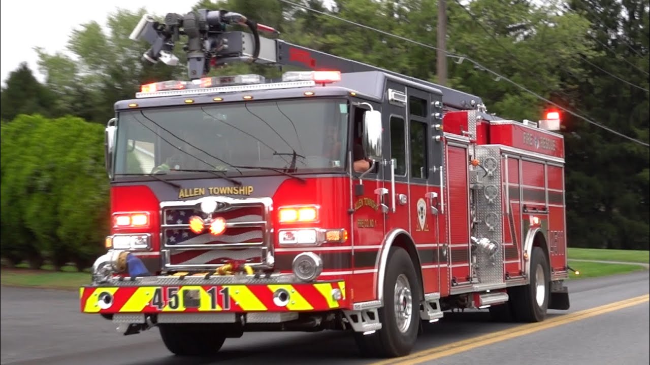 Allen Township Fire Company Brand New Engine 4511 Responding 10/2/24