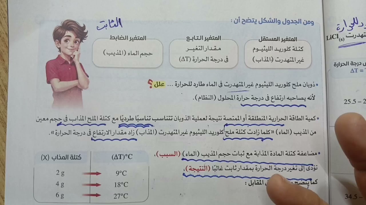 التغيرات الحراريه المصاحبه للتغيرات الفيزيائيه علوم ثانيه اعدادي الجزء الثاني