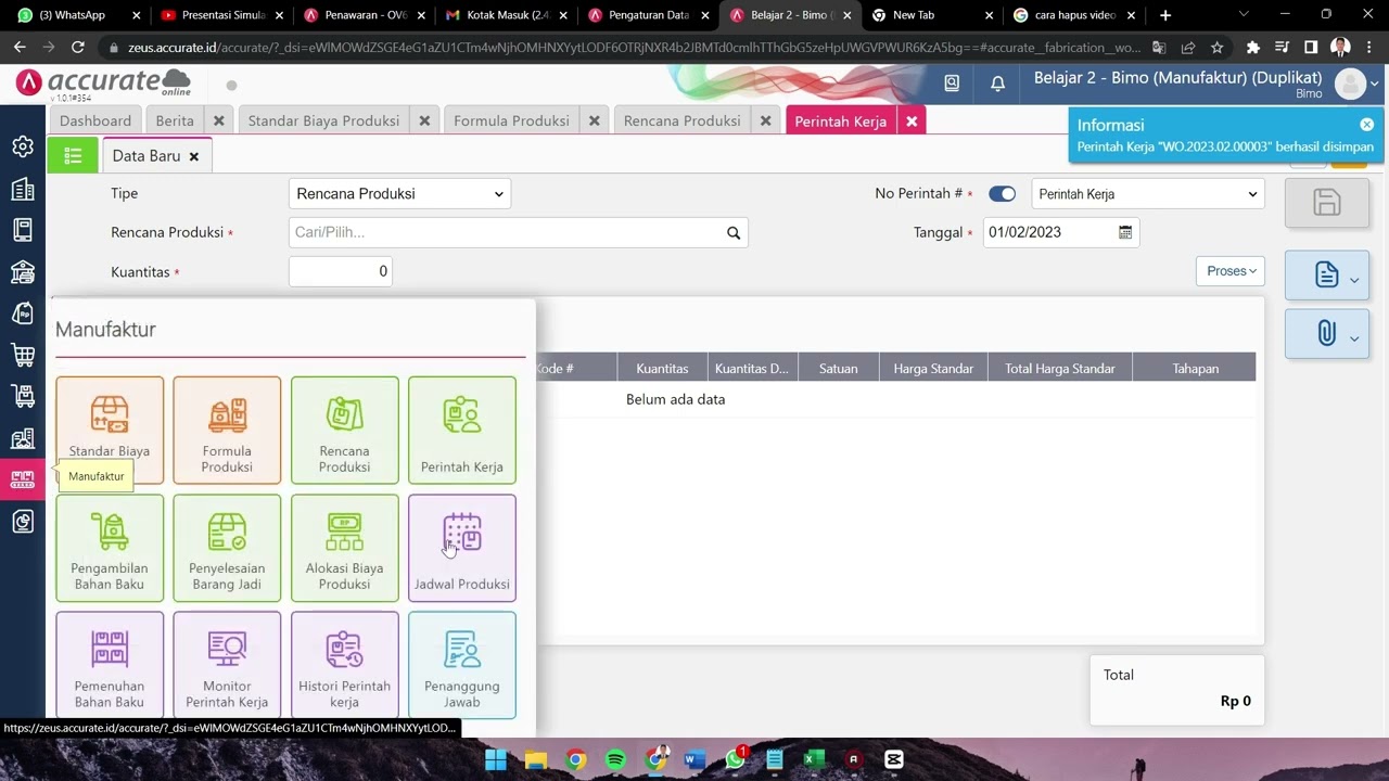 Pembahasan Accurate Online Manufaktur Lengkap