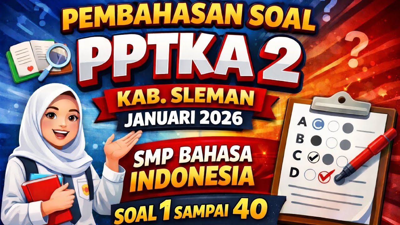 Pembahasan PPTKA  2 (TKA Januari 2026) SMP Kab. Sleman, Yogyakarta Bahasa Indonesia  Full 40 Soal