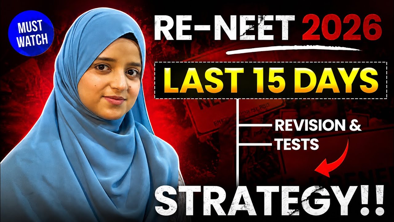 RE-NEET 2026: LAST 15 DAYS STRATEGY 🔥 Revision + Tests! The ultimate plan
