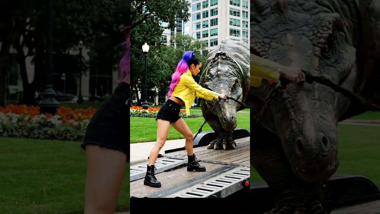 Cosplay Rumi vs Carnotaurus | Prehistoric Titans | #RumiCosplay #RumiCosplayMusic #Carnotaurus