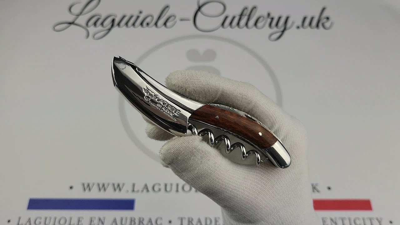 Laguiole Sommelier Corkscrew - Damascus Blade - Snakewood