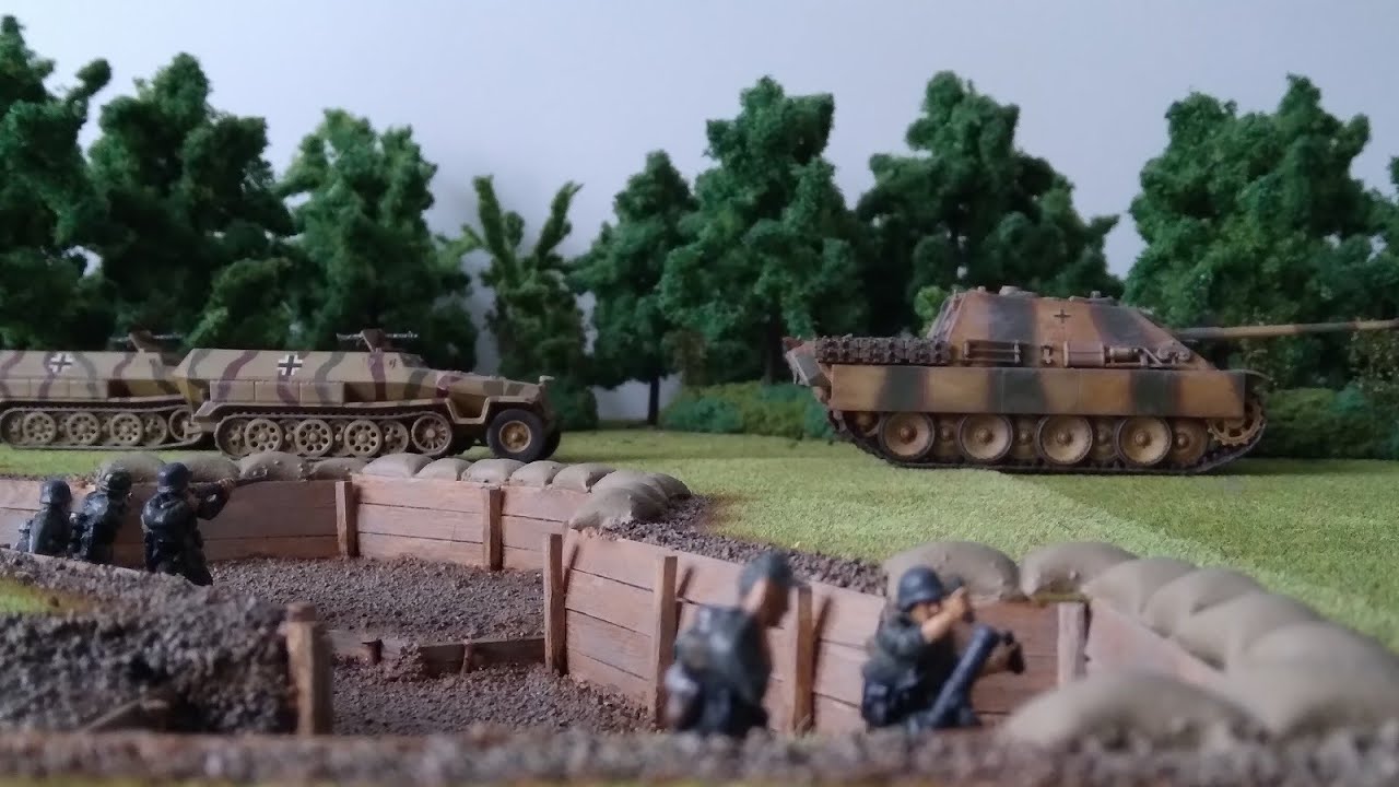 Tranchées seconde guerre mondiale pour table de jeu de simulation avec figurines - échelle 1/72 WW2