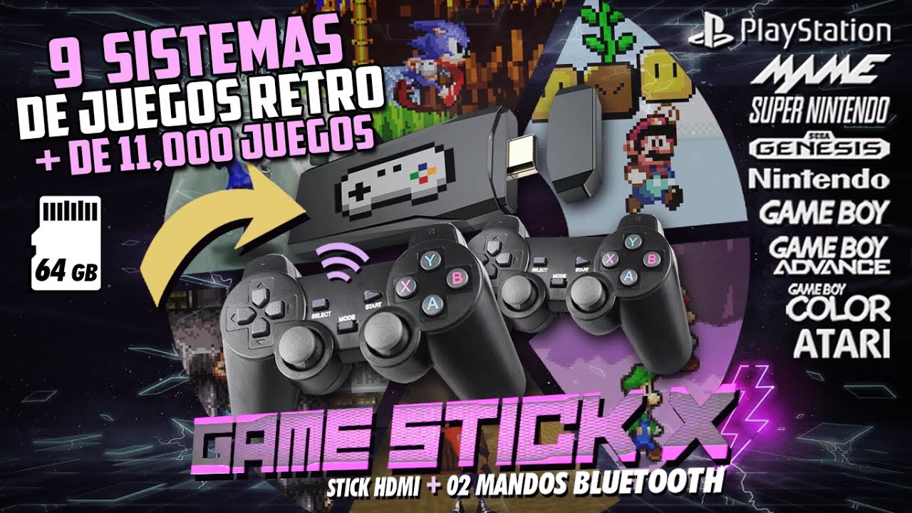 GAME STICK 64 GB 🎮 (9 Sistemas, más de 11,000 juegos!)