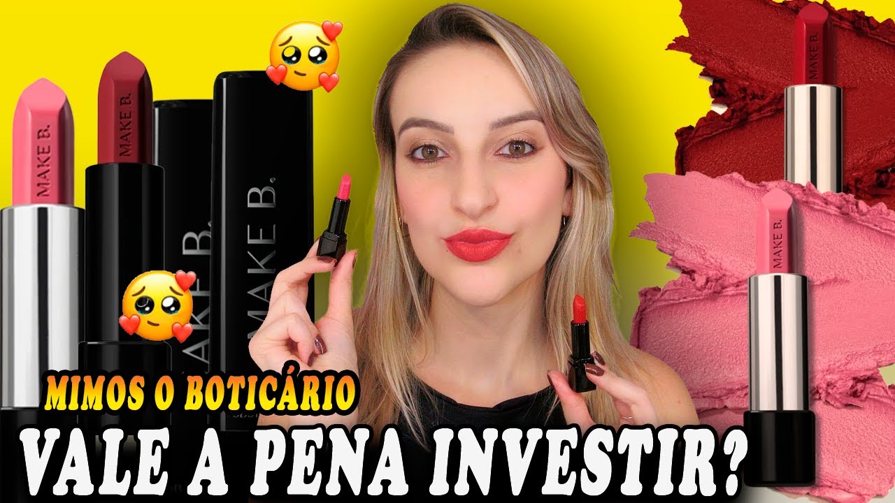 Testando os Batons  Rosa Cashmere e Red Supreme | miniaturas MAKE B. O BOTICARIO