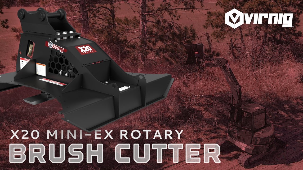 X20 Mini Excavator Rotary Brush Cutter  |  For Lighter Mini-Ex's  |  Virnig MFG