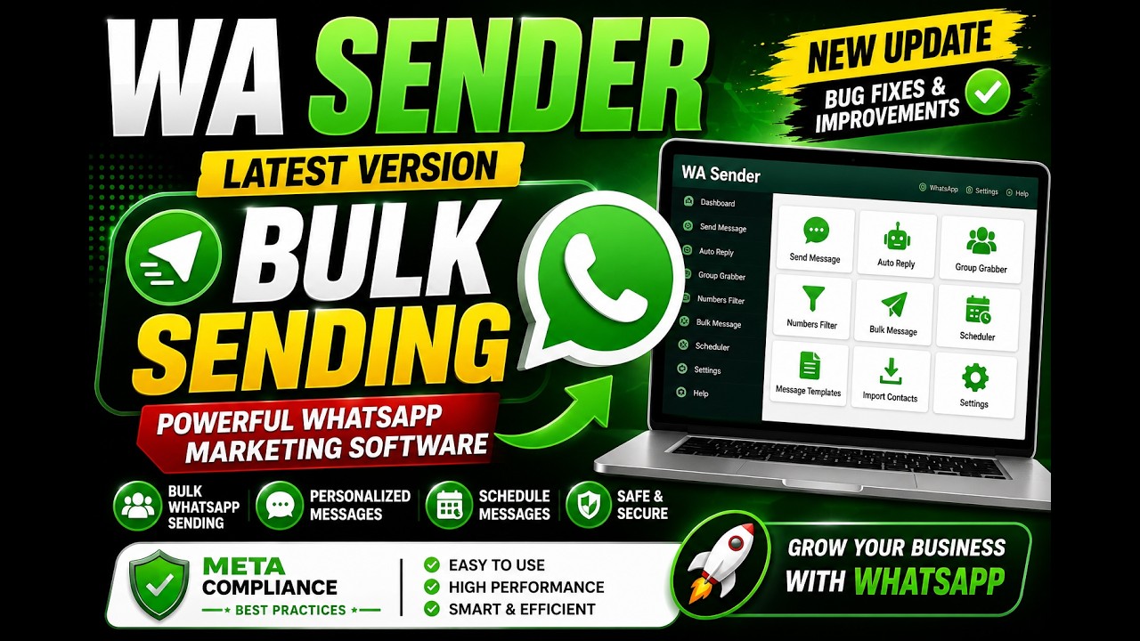 WA Sender Latest Version | Bulk WhatsApp Sending Software | New Update