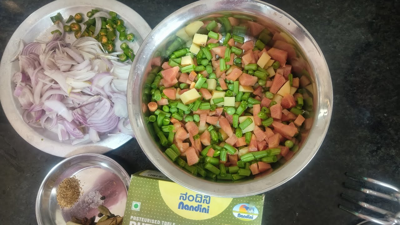 Easy to make Veg pulav rice#nan kitchen #
